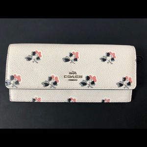 Coach white floral slim envelope wallet